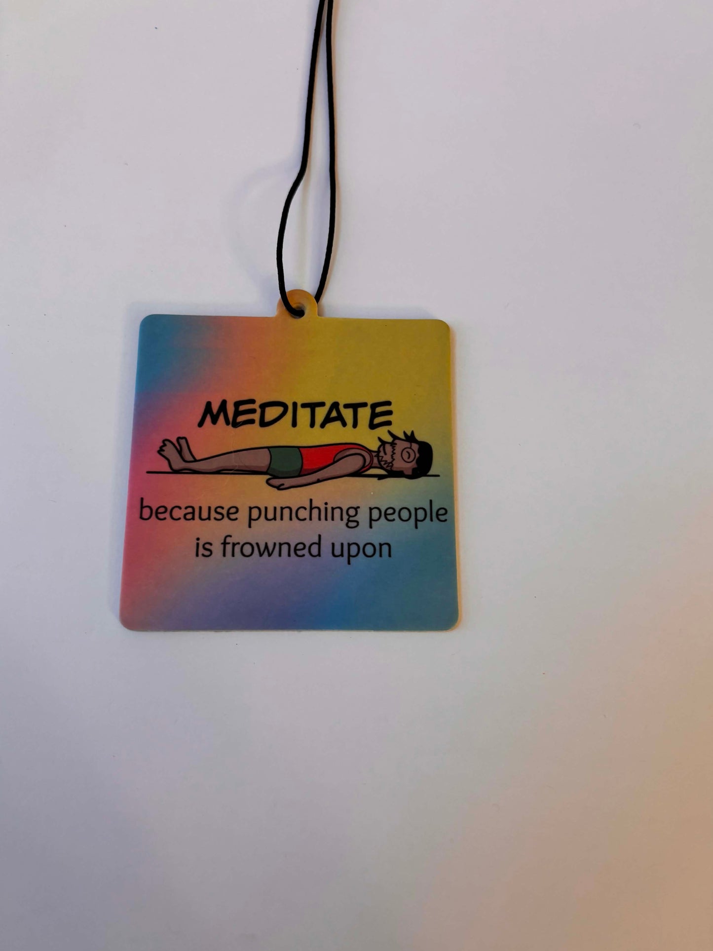 Jasmine Car Air Freshener; Meditate, because punching people is frowned upon