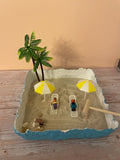 Beach Zen Garden: Desktop Meditation Toy with Miniature Beach Decor