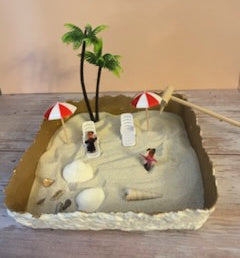 Beach Zen Garden: Desktop Meditation Toy with Miniature Beach Decor