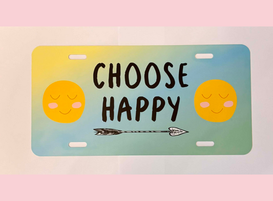 Choose Happy; Boho Vanity License Plate