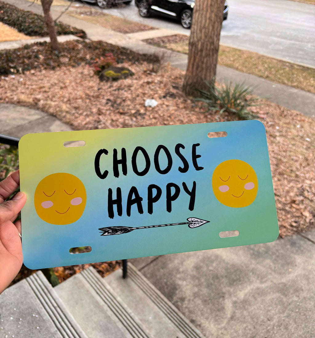 Choose Happy; Boho Vanity License Plate