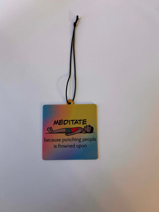 Jasmine Car Air Freshener; Meditate, because punching people is frowned upon