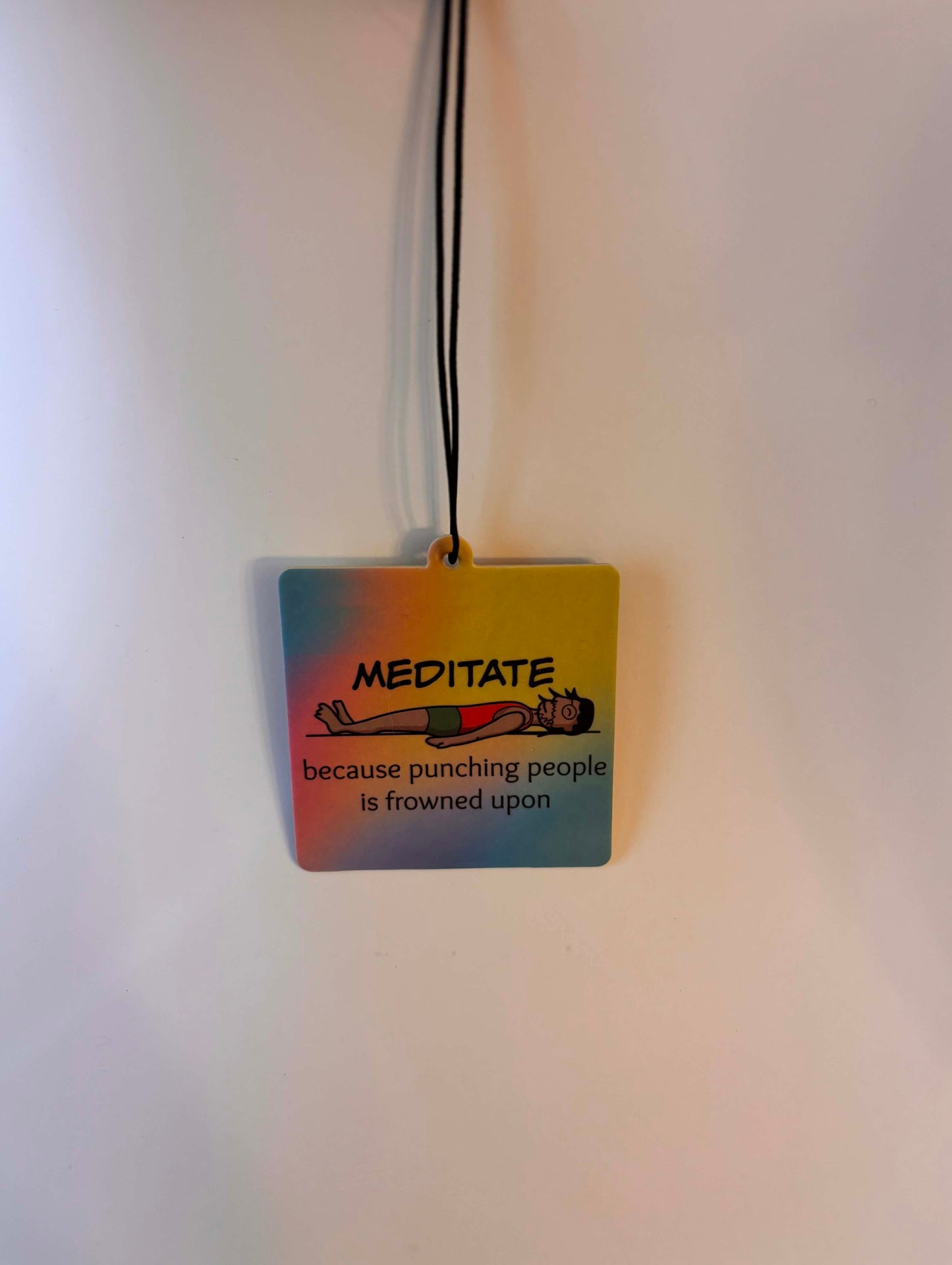 Jasmine Car Air Freshener; Meditate, because punching people is frowned upon