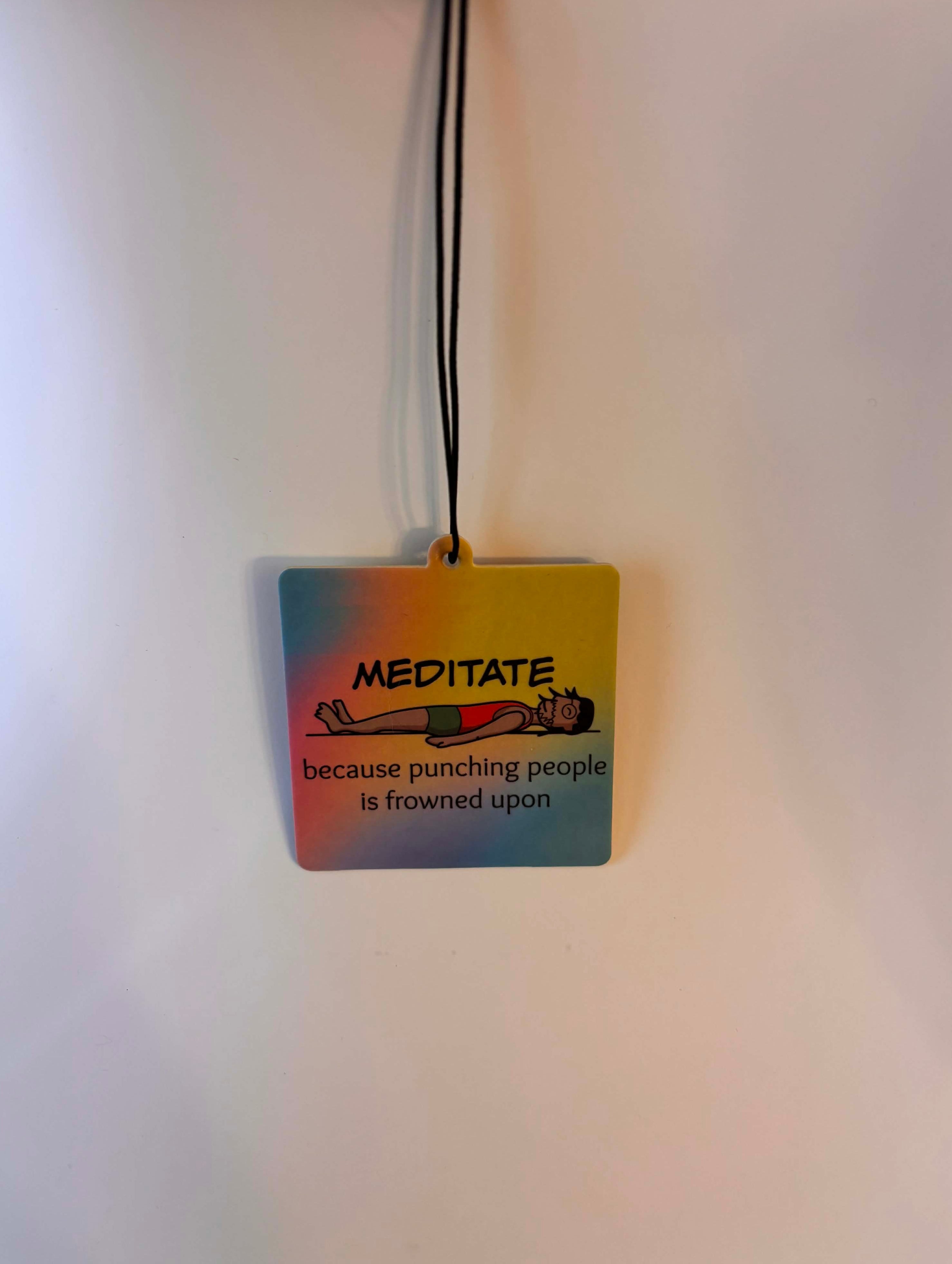 Jasmine Car Air Freshener; Meditate, because punching people is frowned upon
