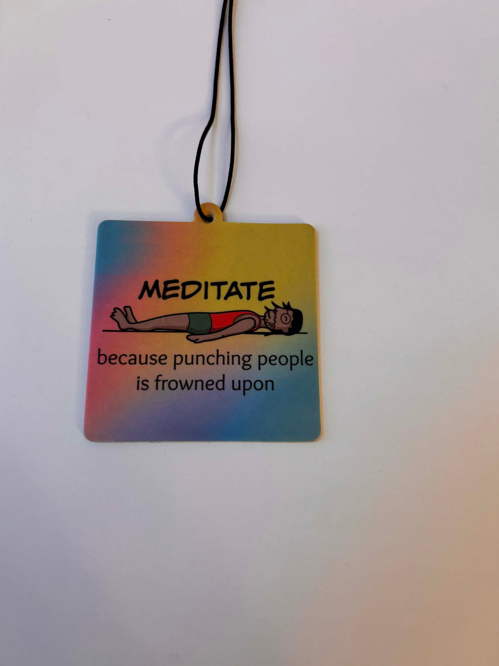 Jasmine Car Air Freshener; Meditate, because punching people is frowned upon