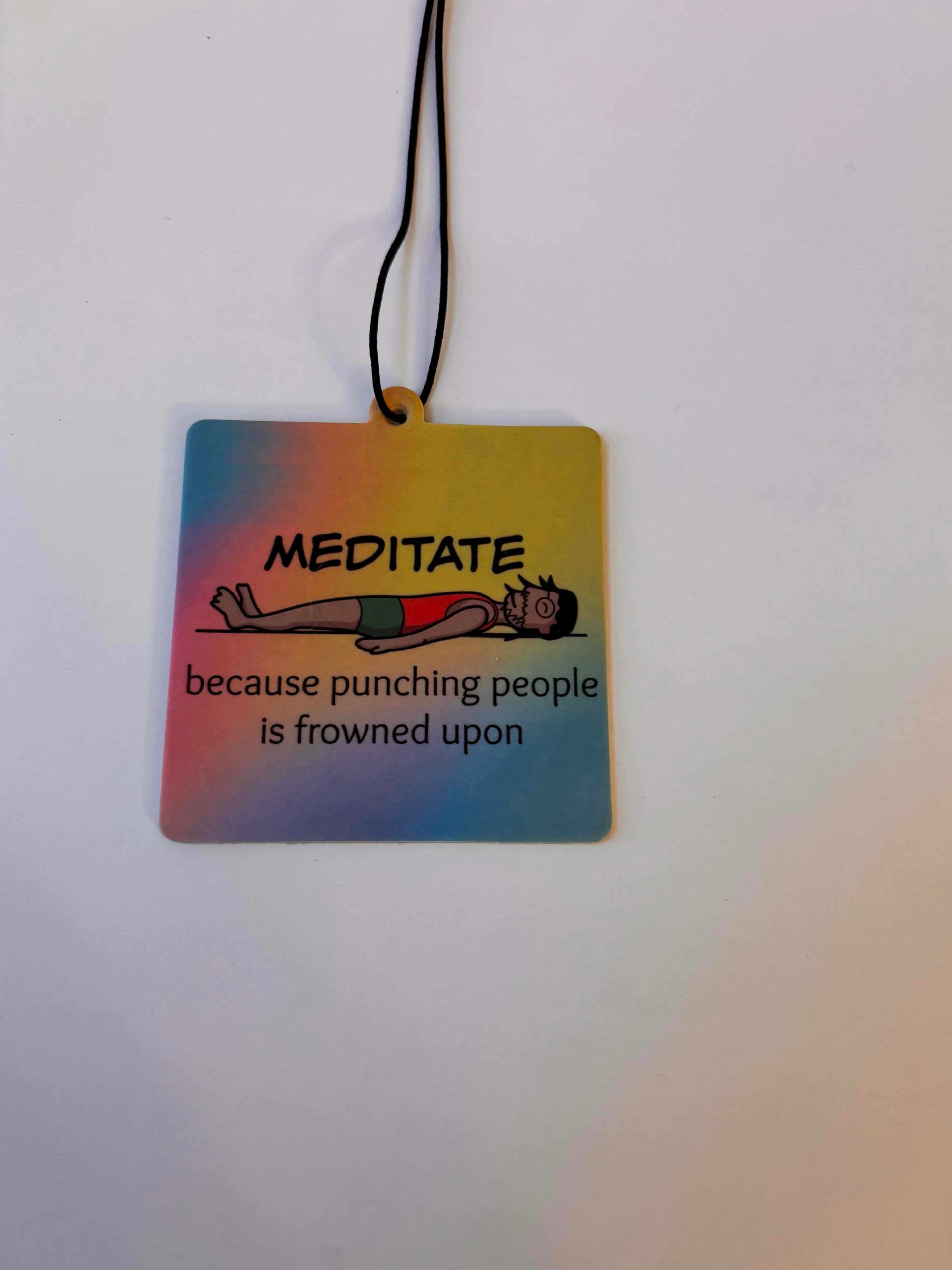 Jasmine Car Air Freshener; Meditate, because punching people is frowned upon